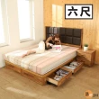 【BuyJM】拼接木系列雙人加大6尺皮革床頭+四抽床底房間2件組