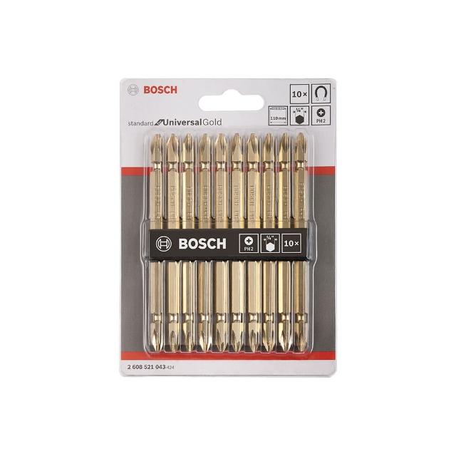 【BOSCH 博世】螺絲起子頭組 金 110mm  10支/卡