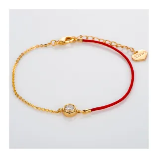 【馥瑰馨盛】真愛水鑽紅線手鍊l桃花情侶編織紅線(含開光加持)