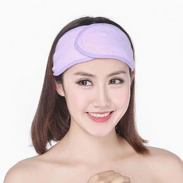 【89 zone】法式古典毛巾系列 髮飾 頭飾 飾品 卸妝 髮帶 髮束 2 入(紫/粉紅/藍)