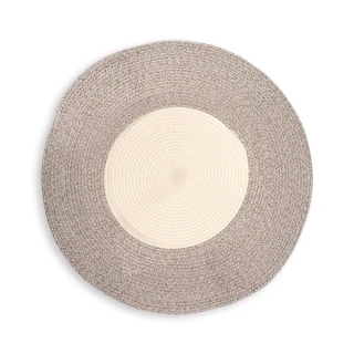 【收納職人】日系慢活厚棉線編織小地毯-淺棕+白色拼接