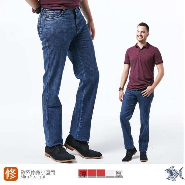 【NST JEANS】歐系修身小直筒牛仔褲 男款 微彈 湛藍刷色(380-5796)