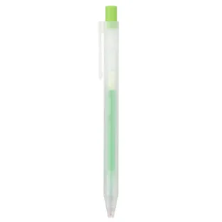 【MUJI 無印良品】自由換芯按壓滑順膠墨筆/黃綠0.5mm