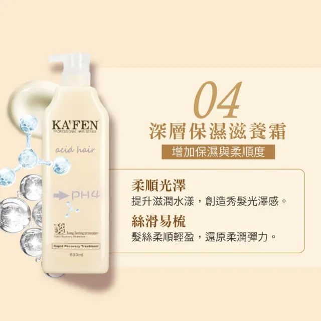 【KAFEN 卡氛】亞希朵酸性蛋白系列 洗髮精/滋養霜 800ml(多款任選)