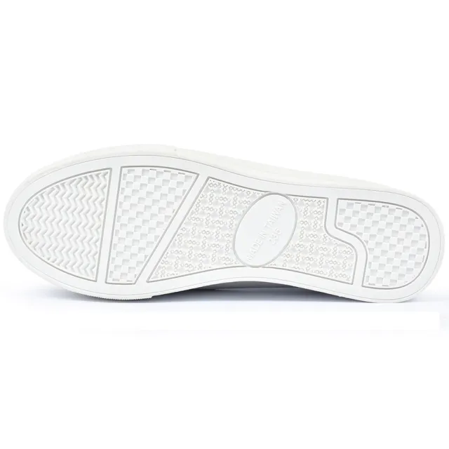 【FUFA Shoes 富發牌】雙色拼接厚底便鞋-黑/白 1BD05(平底鞋/便鞋/包鞋)