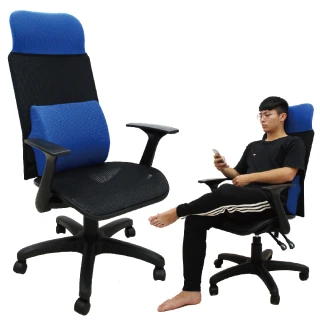 【Z.O.E】奧克斯全網機能辦公椅/3D立體大腰靠(藍色)