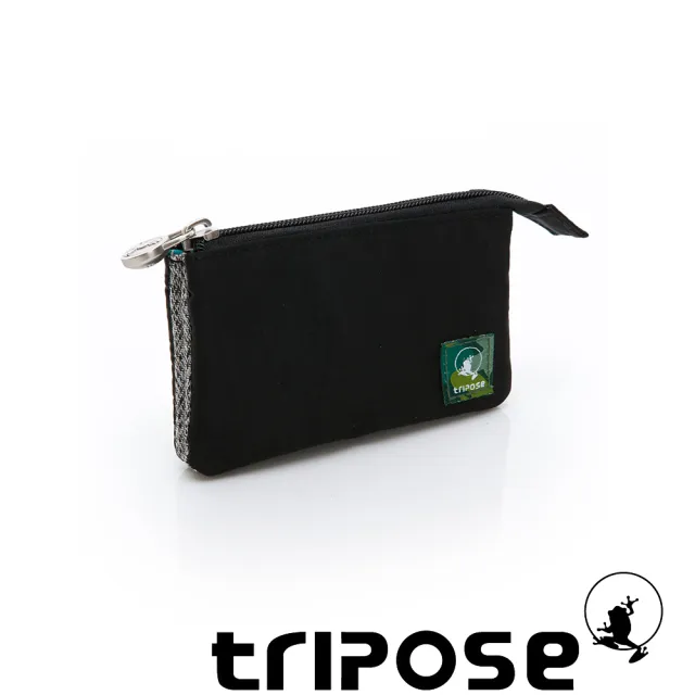 【tripose】漫遊系列岩紋簡約微旅萬用零錢包(黑)