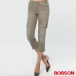 【BOBSON】女款超低腰七分伸縮直筒褲(130-72)