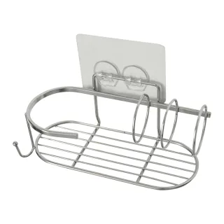 【完美主義】第二代霧面無膠痕貼系列-304不鏽鋼扁鐵洗碗精菜瓜布架/置物架 