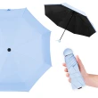 【幸福揚邑】抗UV降溫8骨防風防潑水大傘面五折迷你晴雨口袋傘(淺藍)