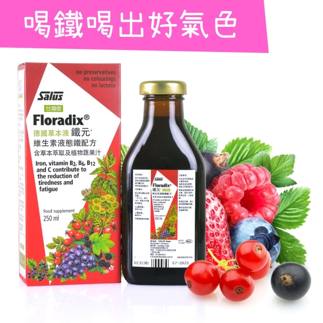 【歐洲屋】德國草本液-Floradix鐵元1入組(共250ml-植物液態鐵)