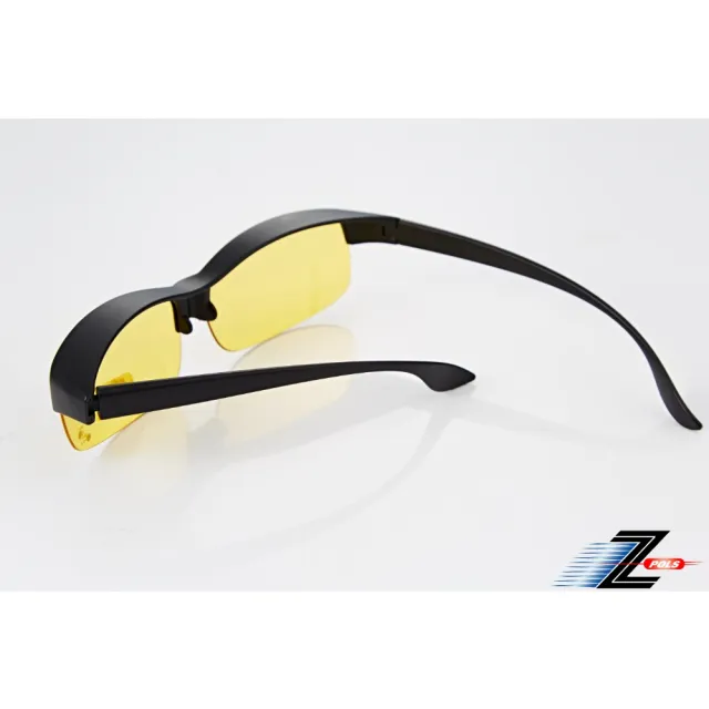 【Z-POLS】半框包覆式 抗UV400 Polarized寶麗來夜用偏光眼鏡(近視族必備包覆設計 提升夜間視野清晰度)