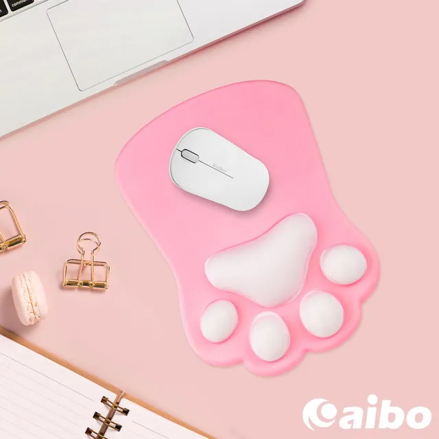 【aibo】Q彈3D立體貓掌 護腕滑鼠墊