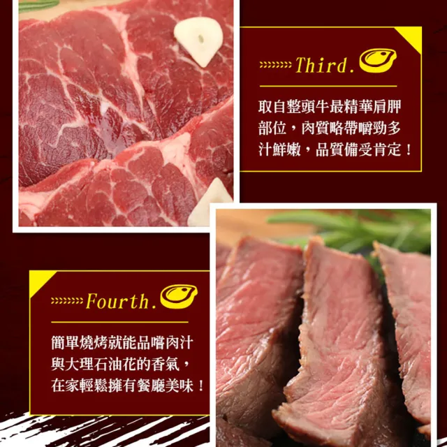 【享吃肉肉】美國頂級雪花翼板牛排8片(250±10%/片 中秋烤肉/燒烤)