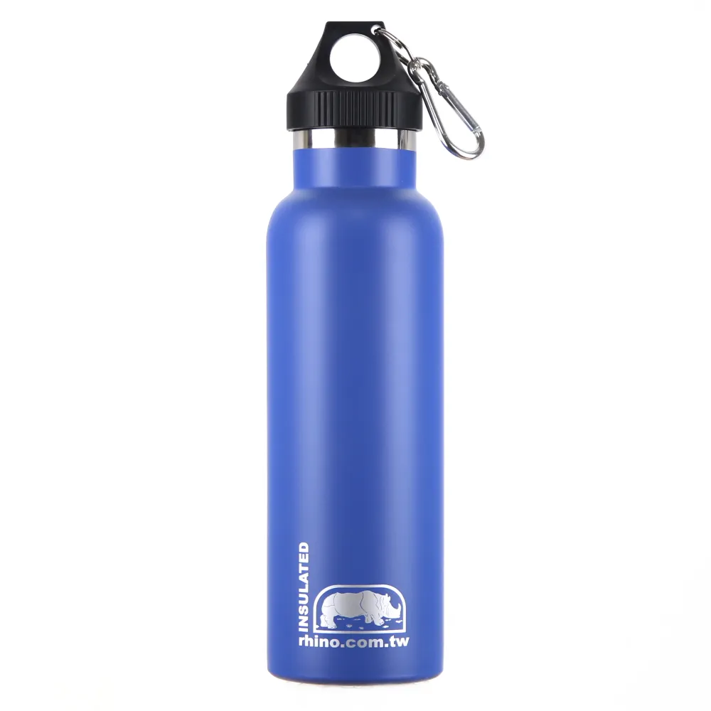 【犀牛RHINO】Vacuum Bottle雙層不鏽鋼保溫水壺600ml(莓藍)