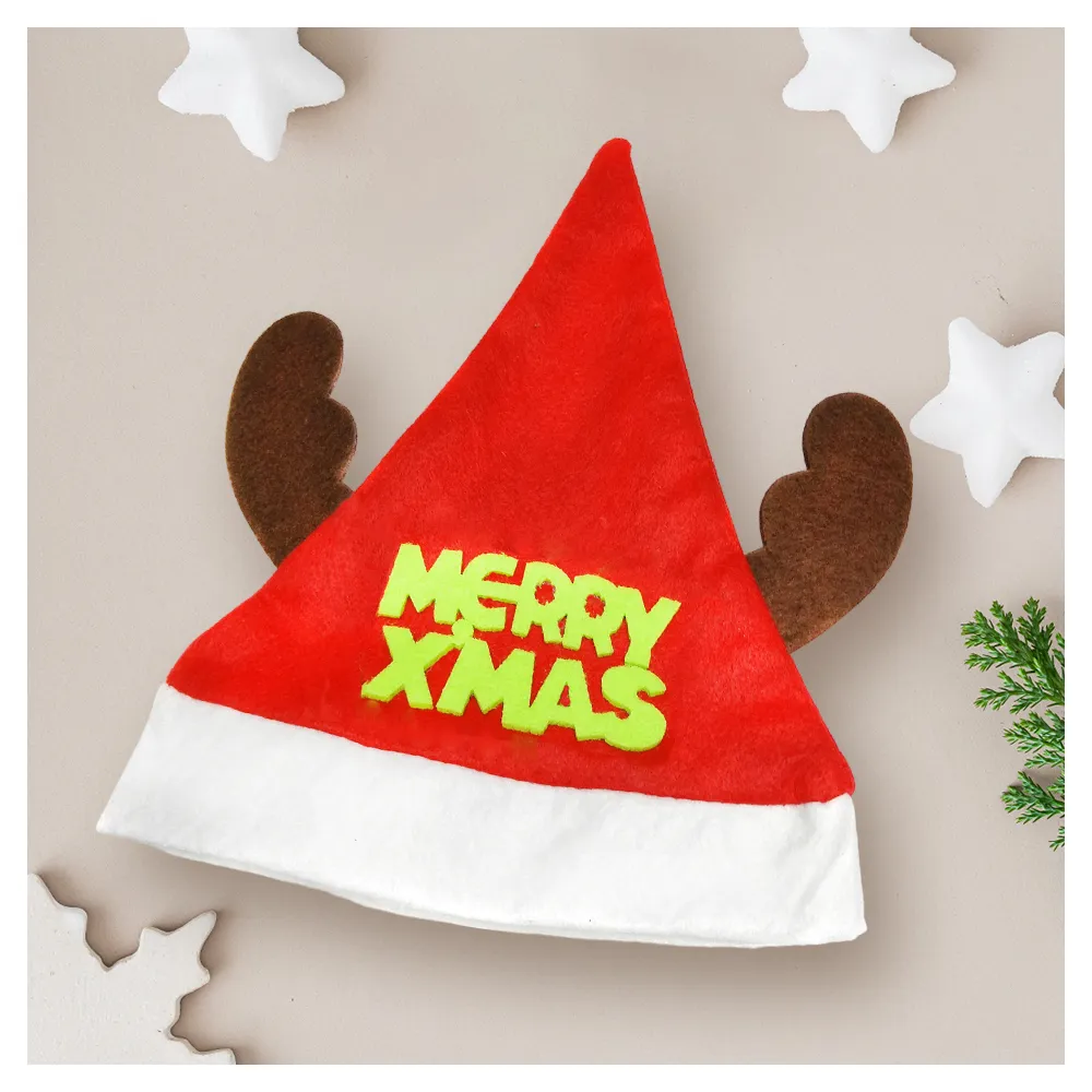【交換禮物】摩達客-綠字麋鹿角聖誕帽(耶誕派對)