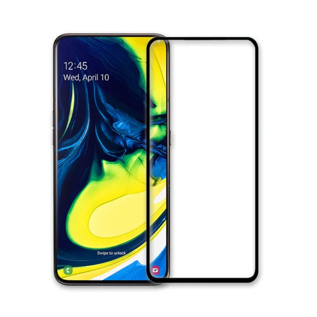 【T.G】SAMSUNG Galaxy A80 高清滿版鋼化膜手機保護貼(防爆防指紋)