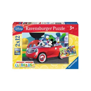 【德國Ravensburger】維寶拼圖 米奇妙妙車隊 2*12片