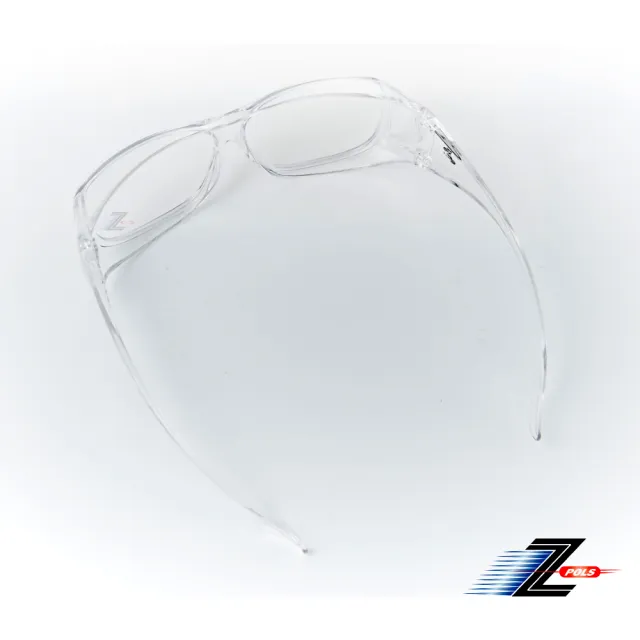 【Z-POLS】加大型可包覆眼鏡於內設計 全透明PC防爆安全鏡片 抗UV400防風防飛沫眼鏡(高品質高質感診所愛用)