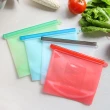 【日本KOMEKI】SGS認證 可微波食品級白金矽膠食物袋/保鮮密封袋1000ml- 2入組(顏色隨機 食物袋 分裝袋)
