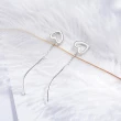 【Angel】氣質鏤空心型流線耳環(銀色)