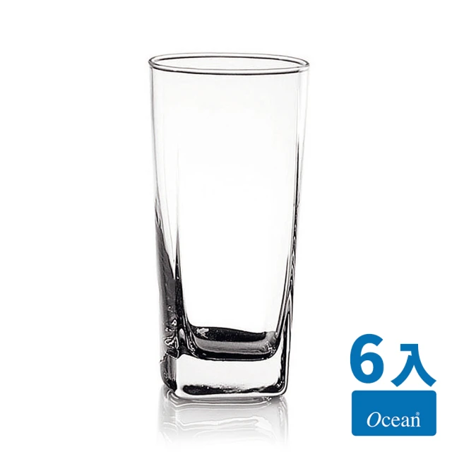 【Ocean】Plaza方型果汁杯6入組(320cc/無鉛玻璃杯)