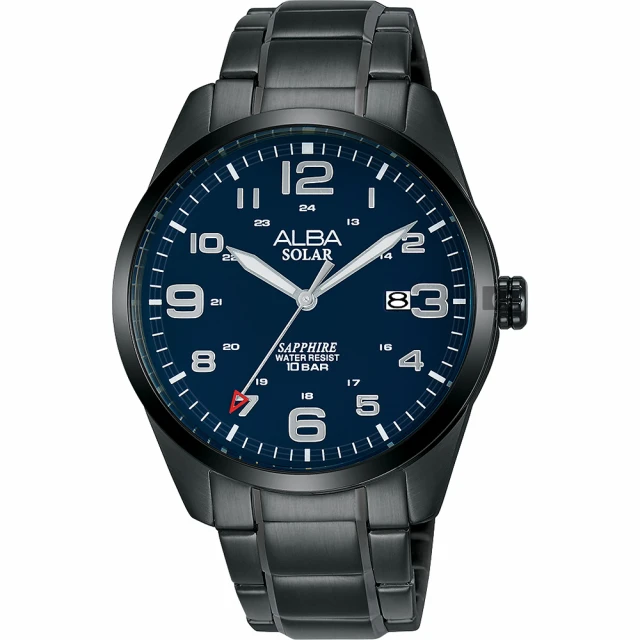 【ALBA】雅柏 城市情人太陽能時尚手錶-黑/39mm(AS32-X018SD  AX3001X1)