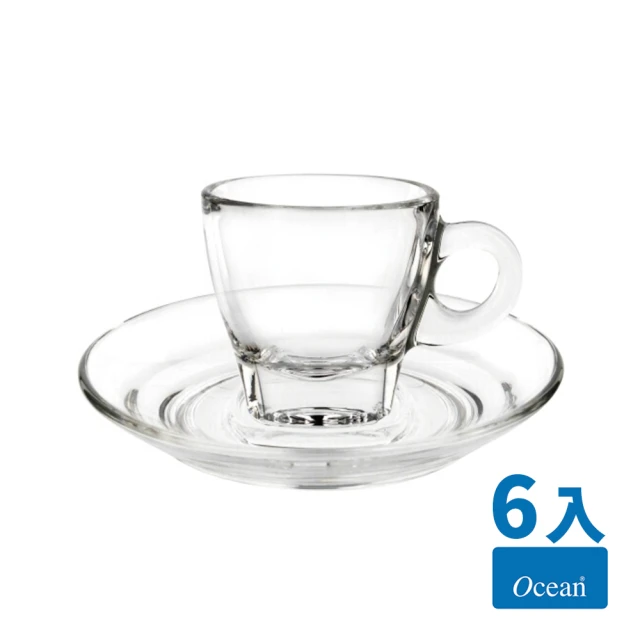 【WUZ 屋子】Ocean 可啡系列雙層濃縮咖啡杯盤組6入(70cc/杯+盤)