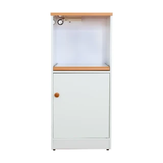 【南亞塑鋼】1.6尺一門一拉盤塑鋼電器櫃/收納餐櫃(白色+原木色)