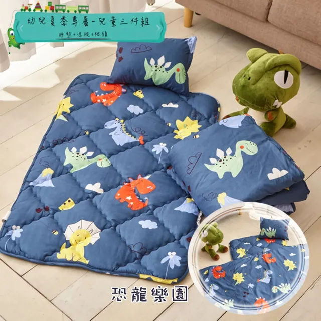 【Annette】涼被睡墊童枕3件組 多款任選(睡袋／嬰兒床墊)