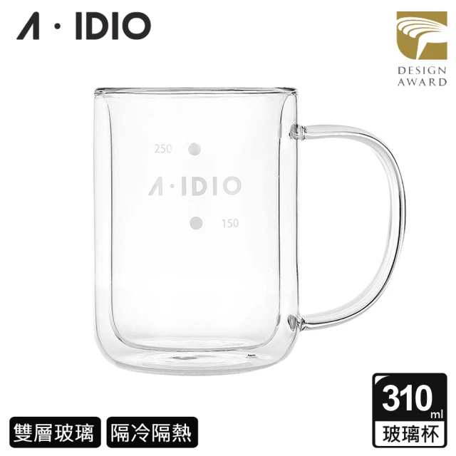 AIDIO 雙層隔熱保溫玻璃杯 310ml(隔熱杯｜咖啡杯｜耐熱玻璃杯)