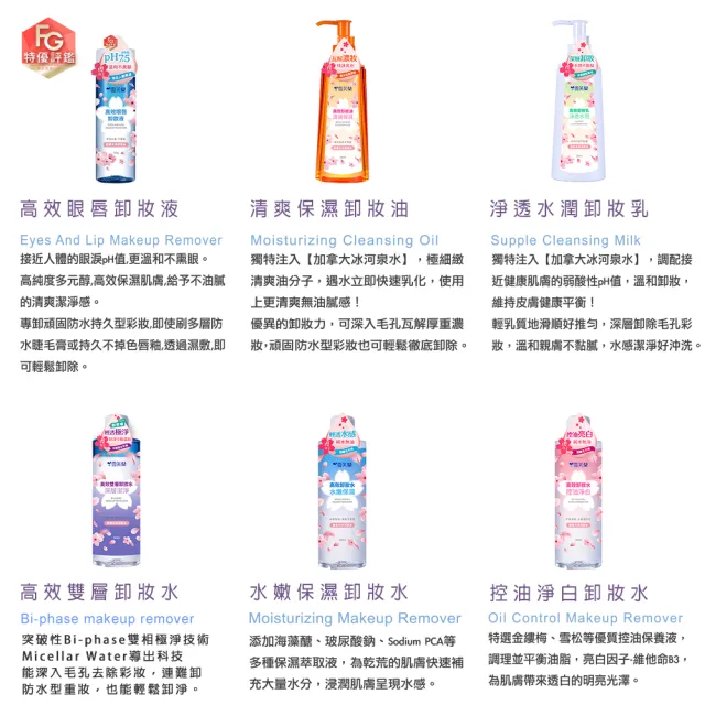 【雪芙蘭】《控油淨白》高效卸妝水300ml(櫻花版)