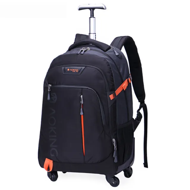 【PUSH!】旅遊休閒用品 拉桿雙肩背包 電腦包 大容量輕型拉桿包 35L萬向輪背包 書包(拉桿包U57)