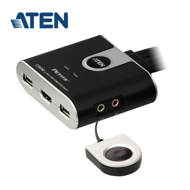 【ATEN】2埠 USB HDMI KVM 多電腦切換器(CS692)