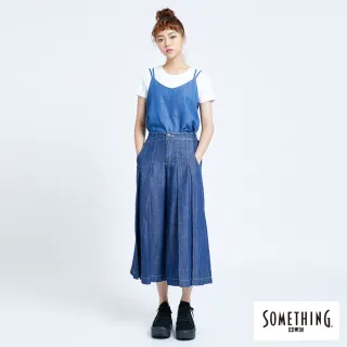 【SOMETHING】女裝 涼夏細帶背心(中古藍)