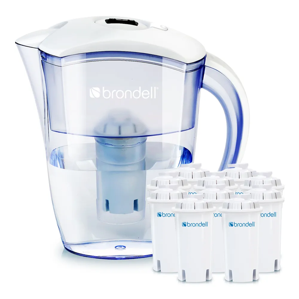【Brondell】美國邦特爾 純淨濾水壺 （白）＋10入八周長效濾芯