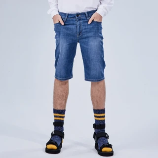 【BRAPPERS】男款 HM-中腰系列-彈性五分褲(深藍)