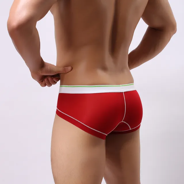 【SOUTONG】透氣呼吸纖維絲滑型男內褲1件(紅色)