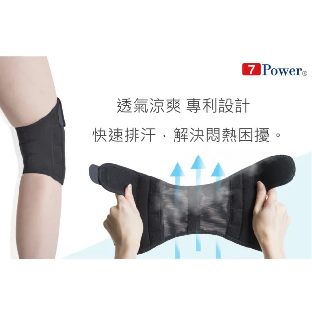 【7Power】醫療級專業護膝x2入超值組(5顆磁石/左右腳通用/護膝蓋/登山健行/幫助穩定關節活動)