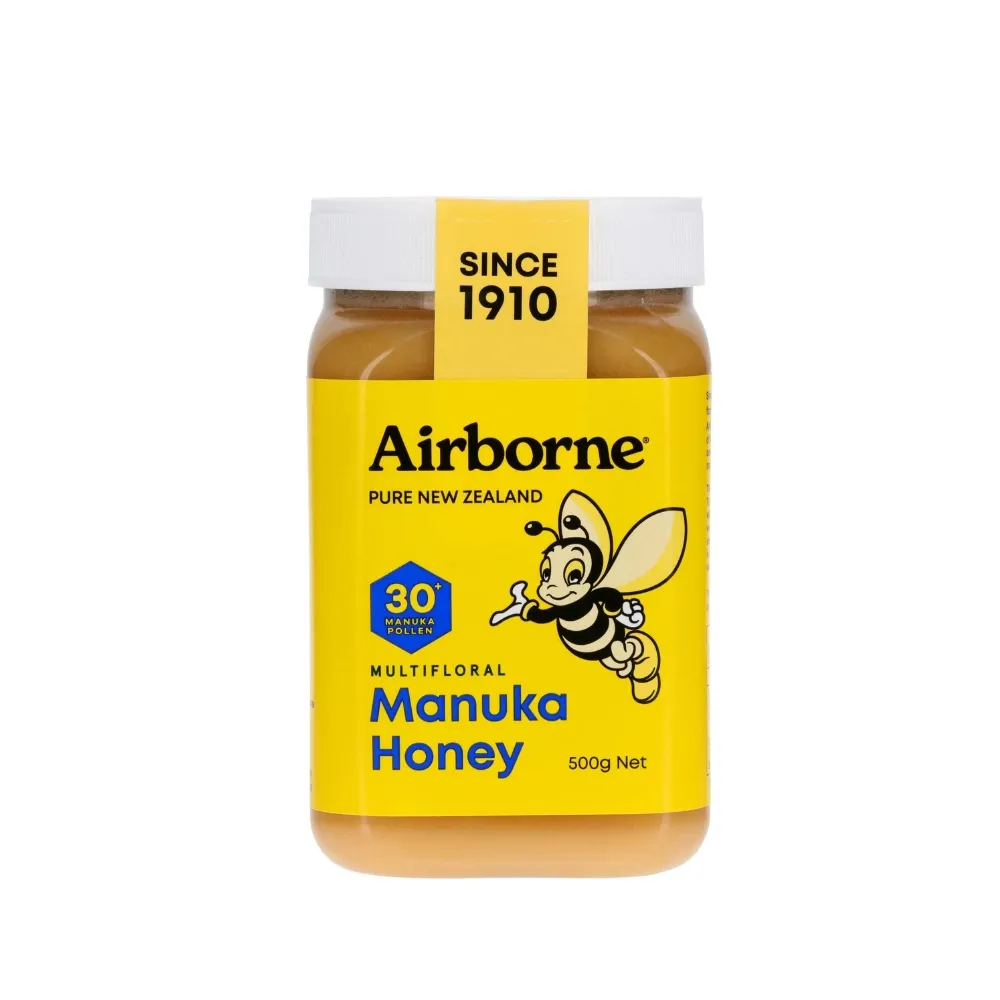 【紐西蘭Airborne艾爾邦】麥蘆卡百花蜂蜜 花粉含量25+ 500克(百花蜂蜜)