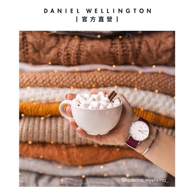 【Daniel Wellington】DW 錶帶 Classic Roselyn 玫瑰紅織紋錶帶(DW00200211)