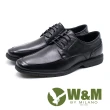 【W&M】低調壓紋方頭紳士綁帶男皮鞋(黑)
