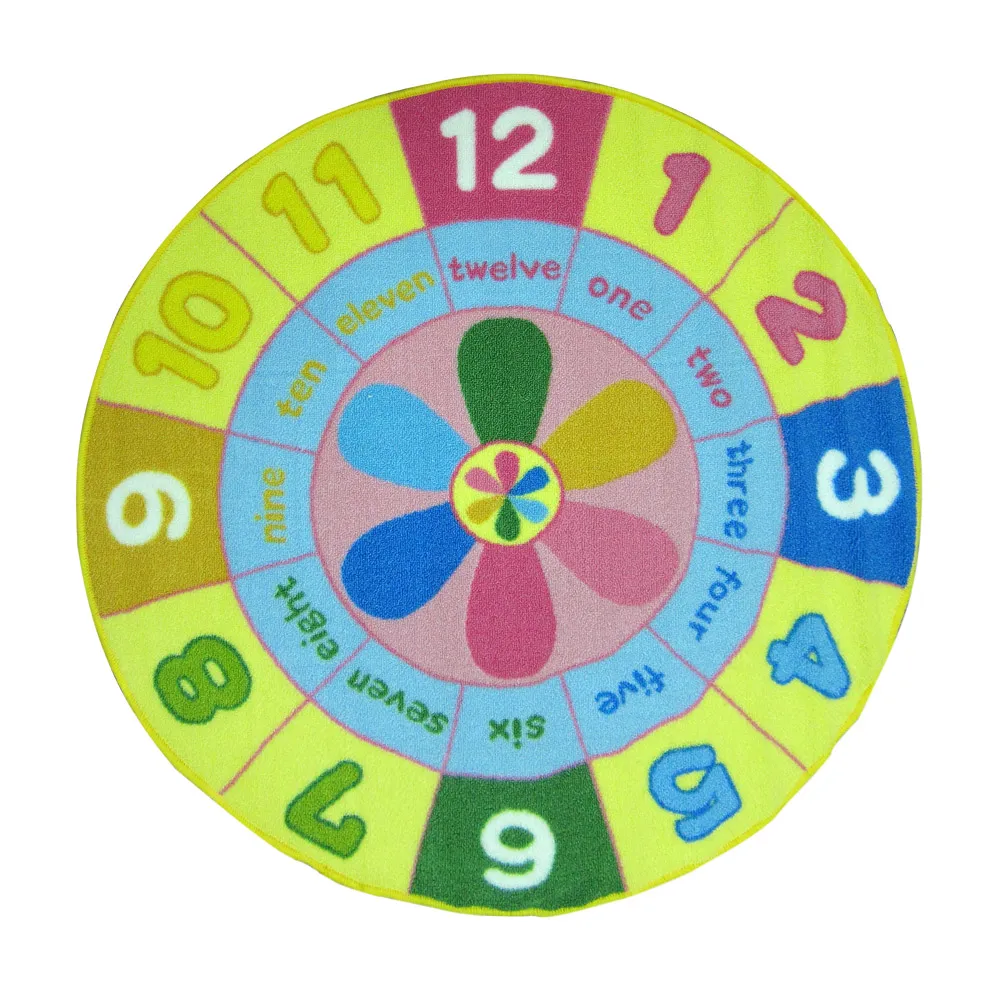 【范登伯格】活潑逗趣兒童遊戲地毯-時鐘(100cm圓)