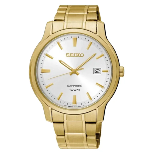 【SEIKO 精工】石英男錶 不鏽鋼錶帶 銀色 藍寶石鏡面 防水100米(SGEH70P1)