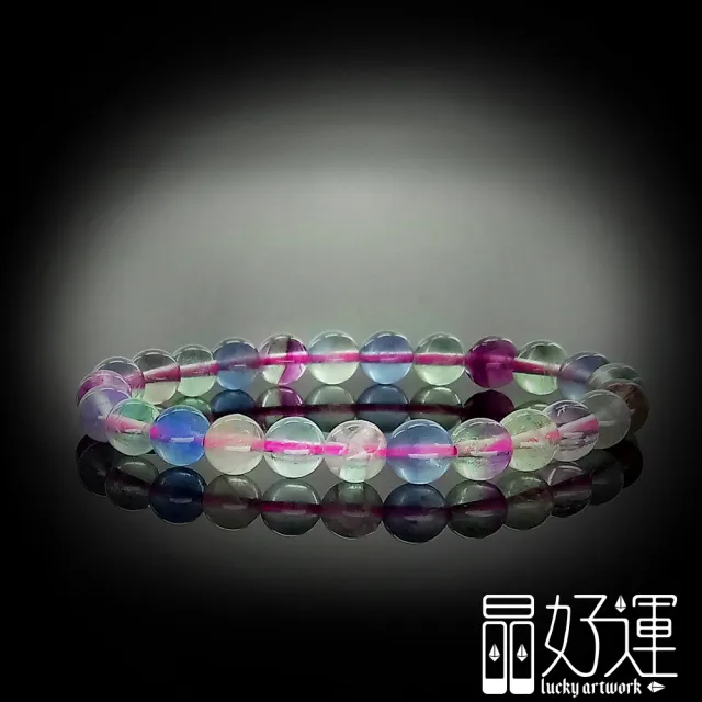 【晶好運】促進思考7mm冰種清料多彩螢石手珠(BB-27/現貨)