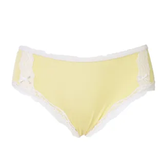 【Chlansilk 闕蘭絹】俏皮甜心100%蠶絲中低腰內褲(黃)