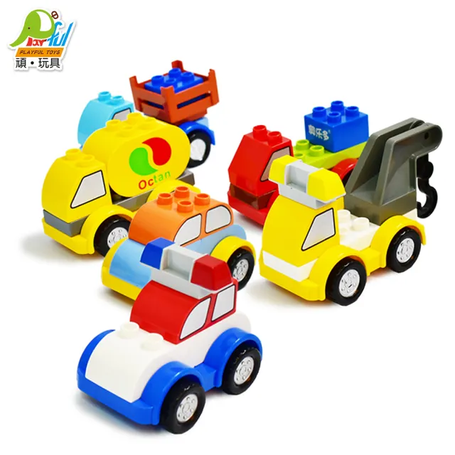 【Playful Toys 頑玩具】41PCS大顆粒百變積木車(積木玩具 玩具車 兒童禮物)