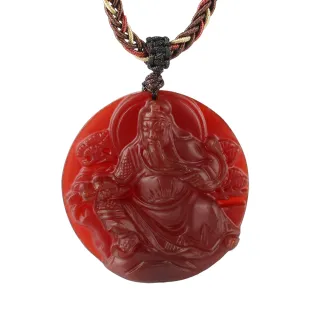 【石頭記】紅玉髓關公項鍊(運籌帷幄)