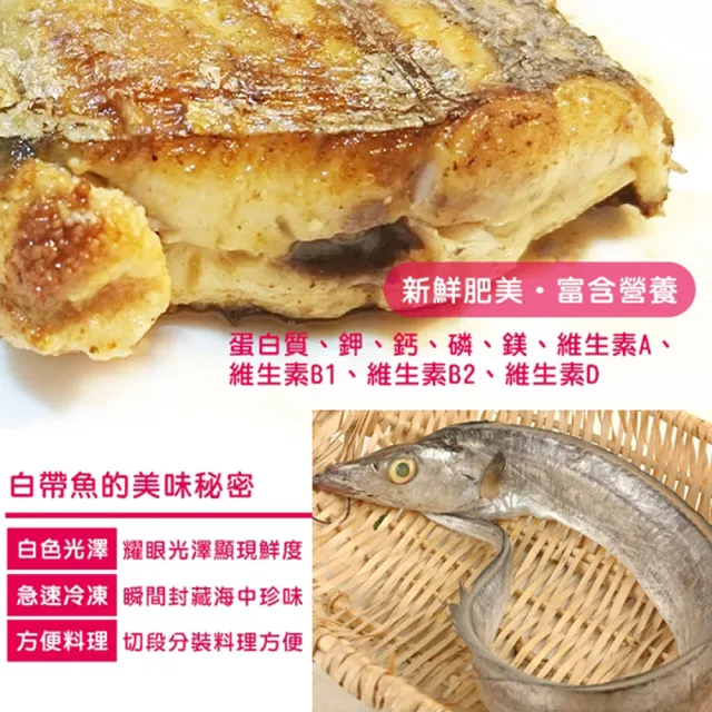 【賣魚的家】新鮮肥美鮮凍白帶魚 5片組共1包(120-150g/5片/包)