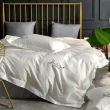 【Betrise】本白 純色系列 雙人頂級300織100%精梳長絨棉素色刺繡四件式被套床包組